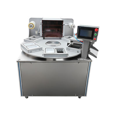 Rotating Style Commercial Gas Flushing Food Sealing Packing Machine With 6 Trays