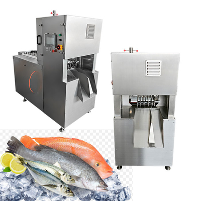 Segatronchi verticale automatico a 6 lame per il taglio di pesce congelato con controllo touchscreen