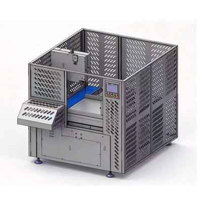 Automated Double-Cut Meat Band Saw with Safety Stainless Steel Protect Guard and 1 to 200 mm Adjustable Cutting Thickness